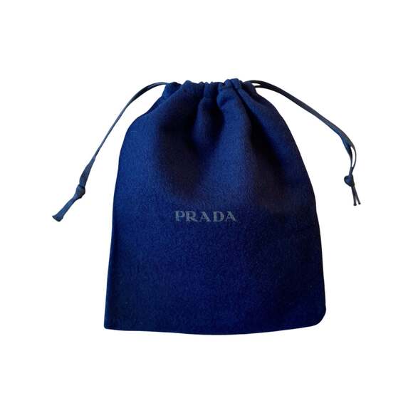 Prada Logo Navy Velour Designer Dust Bag Pouch Extra - Picture 1 of 5